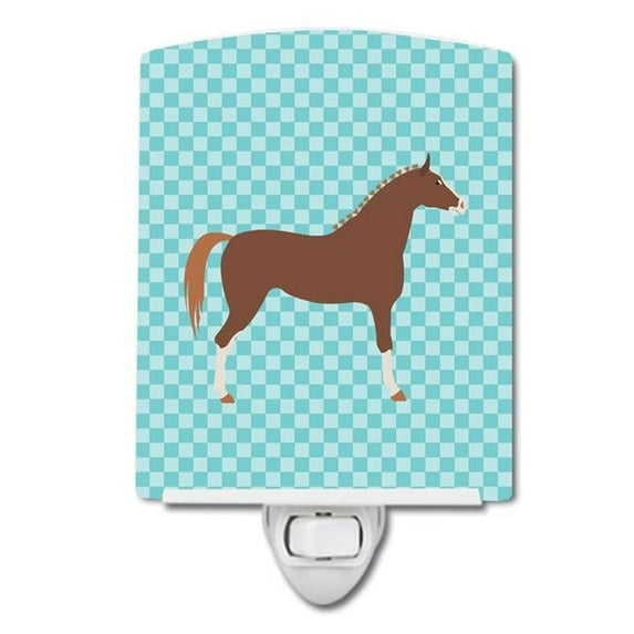 Hannoverian Horse Blue Check Ceramic Night Light