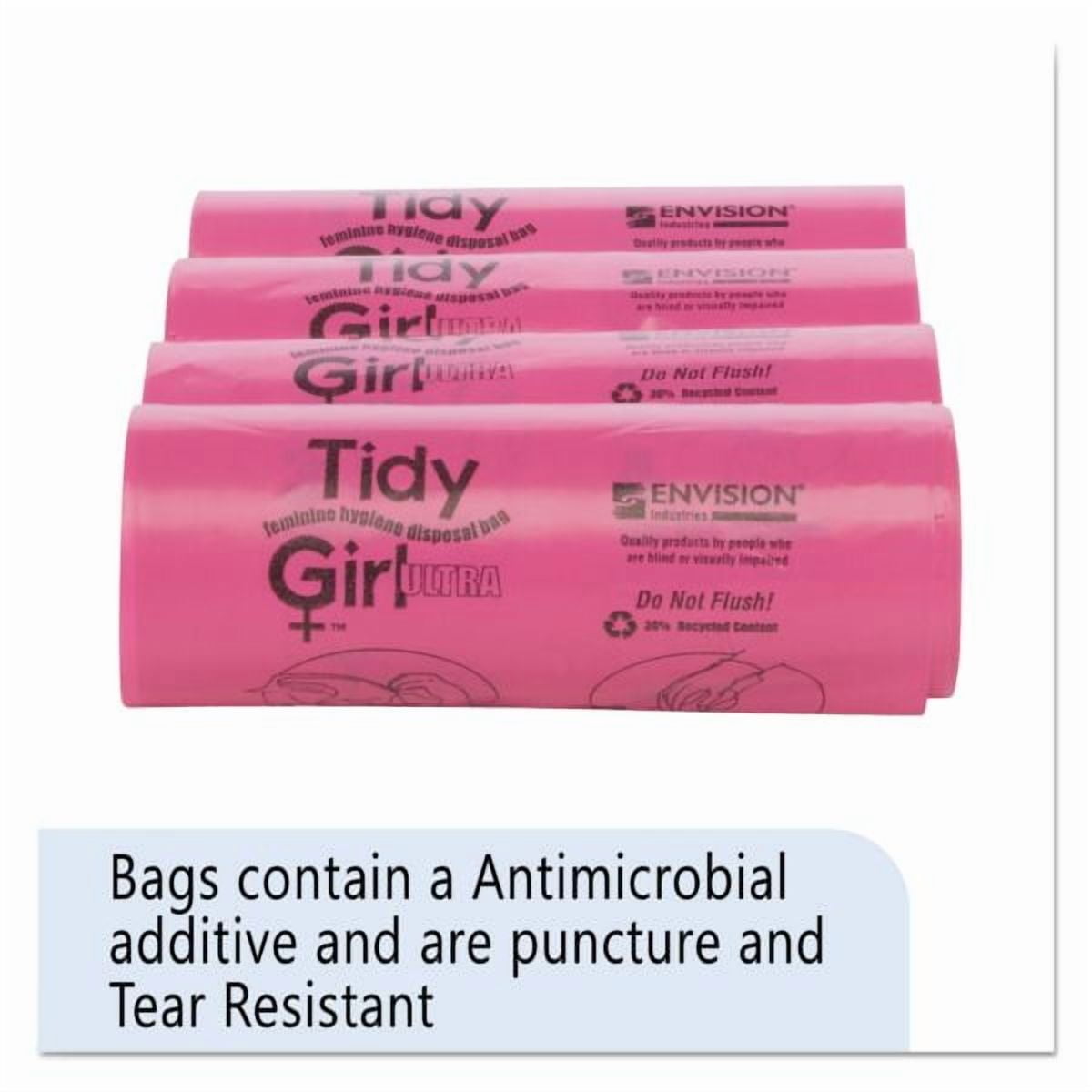 Hanns.G Tidy Girl Feminine Hygiene Sanitary Disposal Bags, 4" x 10", Natural, 600/Carton