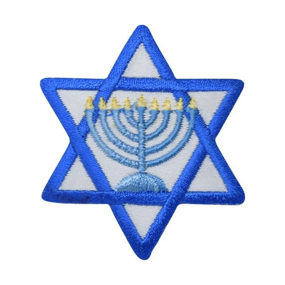 Hannukah - Jewish Star of David - Menorah - Iron on Applique/Embroidered Patch