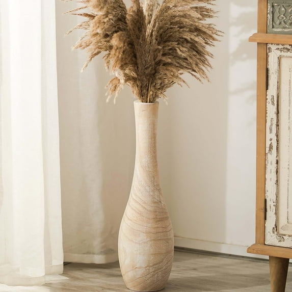 Hanobe Tall Floor Vase, Large Wood Tall Vase for Floor Farmhouse Boho Vase 22"