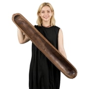 Hanobe 40" Long Extra Large Decorative Bowl Wooden Dough Bowl Centerpieces for Tables - The Big Bend Long Wooden Tray