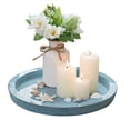 thumbnail image 1 of Hanobe Decorative Coastal Wooden Tray Decor - 1PC 11.5" Distressed Light Blue Coastal Farmhouse Decor，Beach Centerpiece for Table  (Farmhouse Shell Collection), 1 of 10