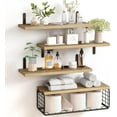 Hanobe Farmhouse Floating Shelves for Bathroom Home Decor Wood Wall ...