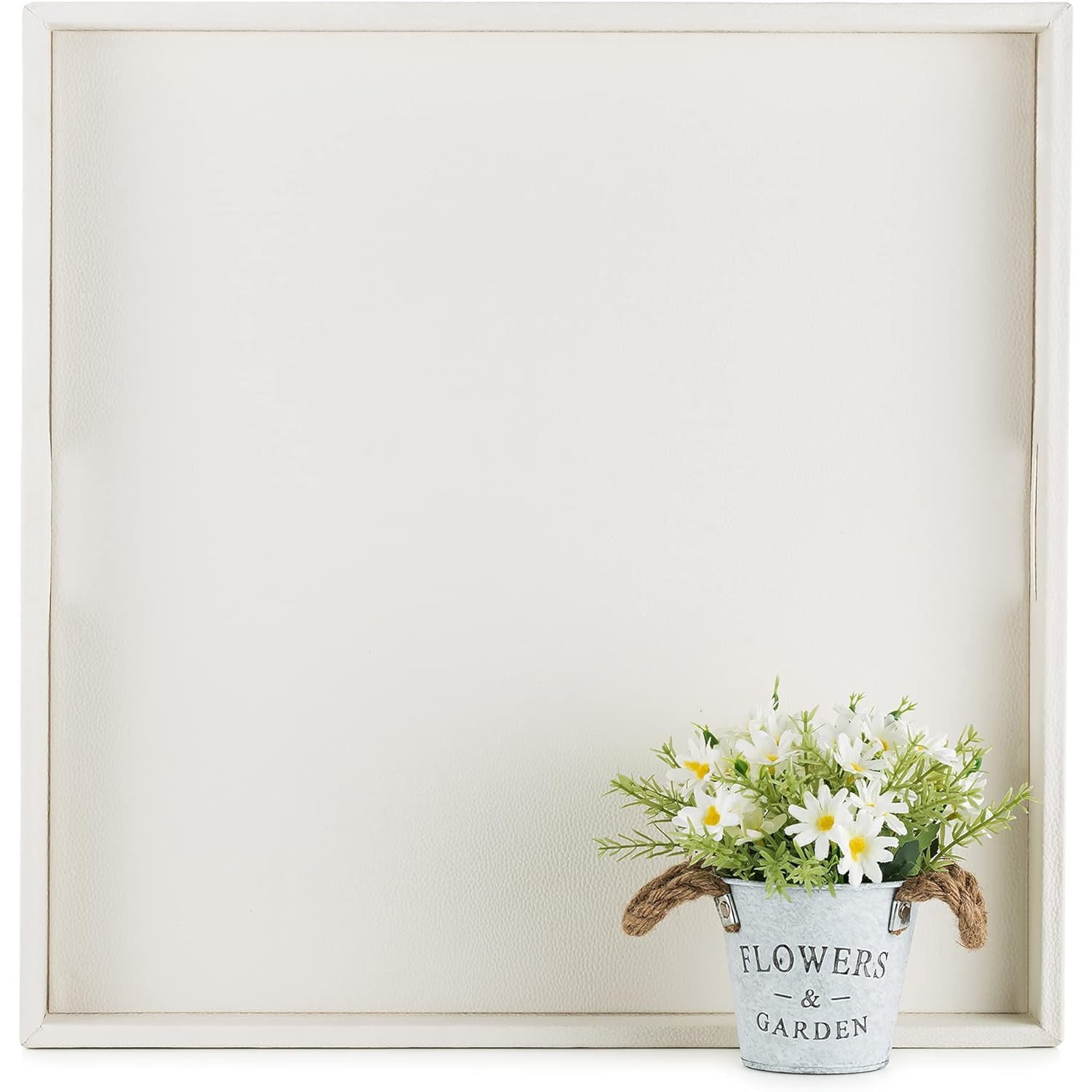 Hanobe Square Large Ottoman Tray Extra Large White Serving Tray for