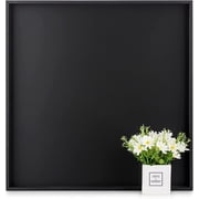 Hanobe Square Large Ottoman Tray Modern Extra Large Black Serving Decorative Trays with Cutout Handles for Living Room Coffee Table Home, 20"