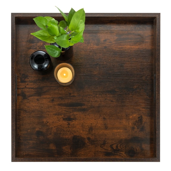 Hanobe Wooden Ottoman Serving Tray Large Rustic Farmhouse Decorative 20"