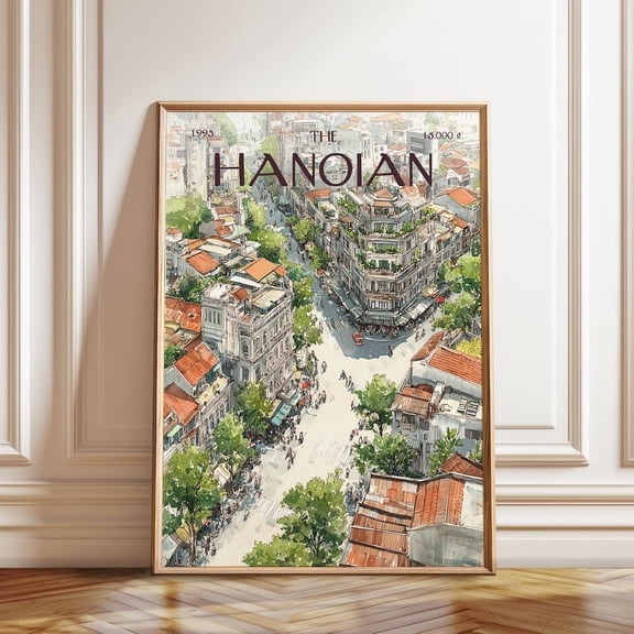 Hanoi Street Intersection Cityscape Home Wall Decor