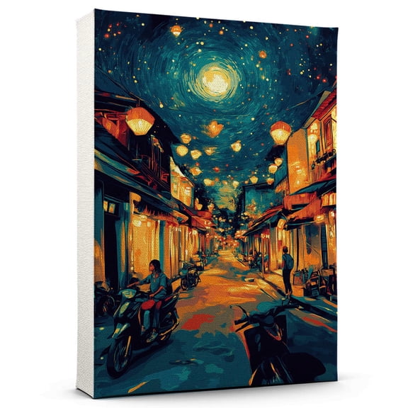 Hanoi Travel Canvas Prints, Vietnam Starry Night Travel decor, Hanoi Map Poster, Vietnam Travel Decor Artwork - 98AZ562