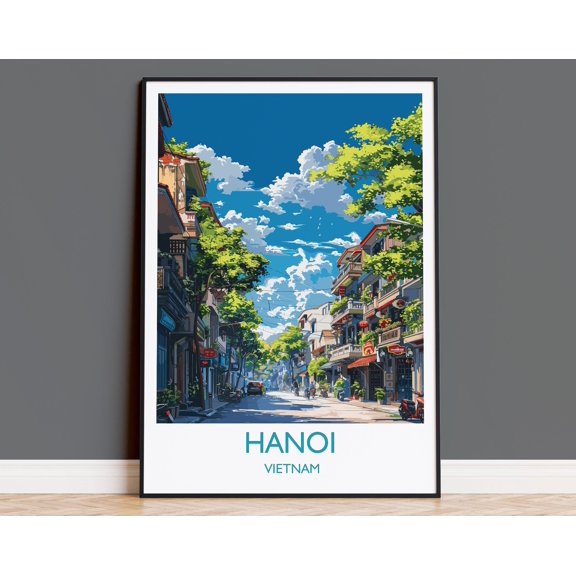 Hanoi Travel Print, Travel Poster of Hanoi, Vietnam, Asia, Hanoi Art Lovers Gift, Vietnam Gift, Wall Art Print, 8x12 UNFRAMED