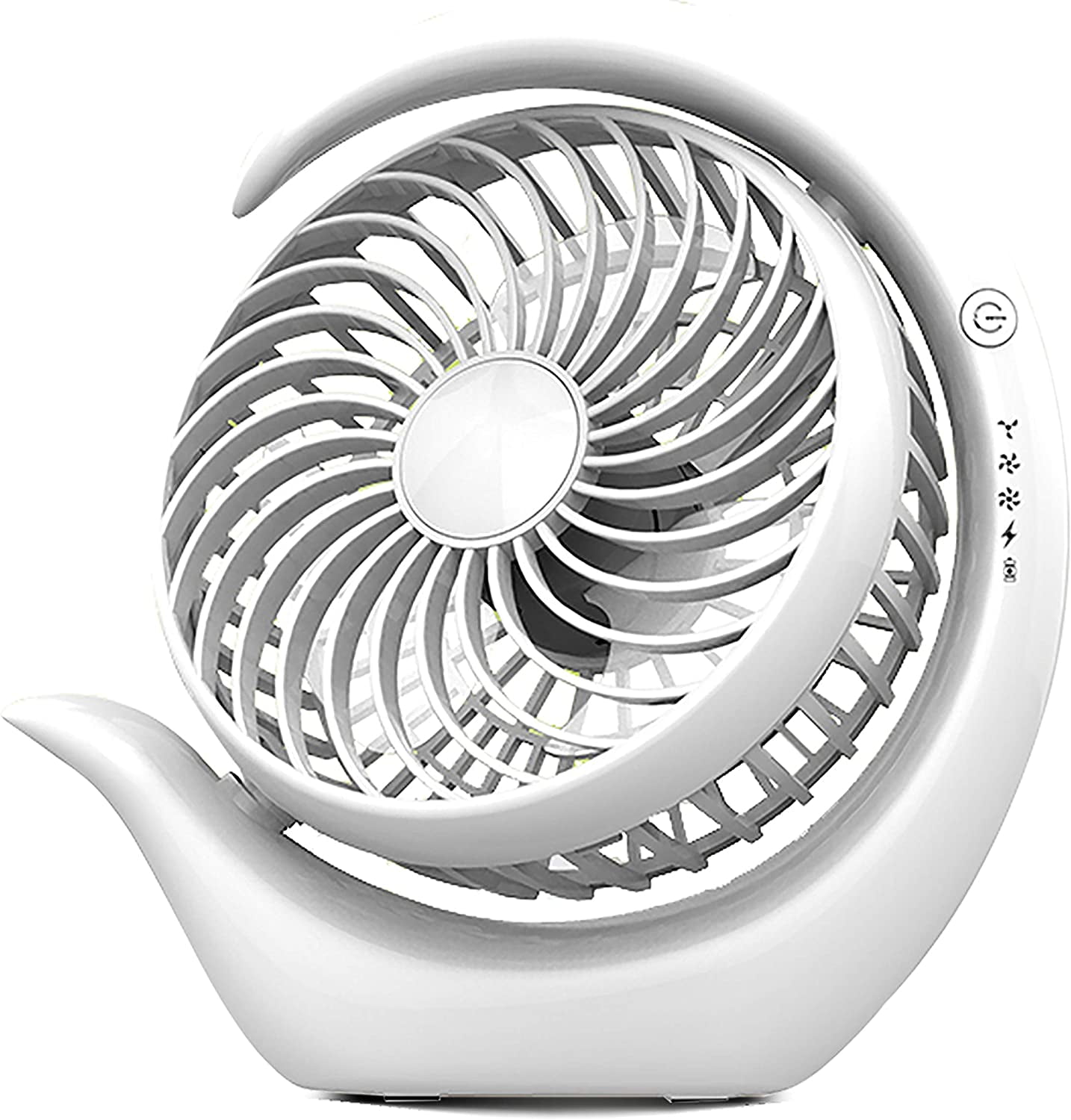 Hanonwoven 3-Speed Rechargeable Portable USB Desk Fan