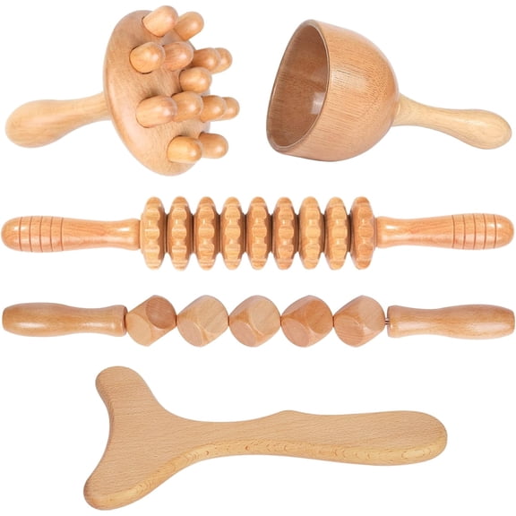 Hanonwoven Wood Therapy Massage Tools 5-in-1