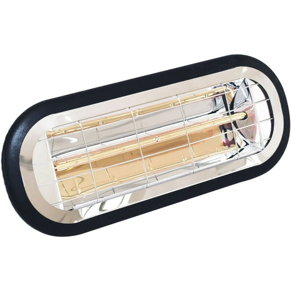 Hanover 16.5'' Electric 1500W Halogen Heat Lamp with Ceiling/Wall-Mount Bracket | Powerful Heating for Outdoor Areas up to 122 Sq.Ft. | Ideal for Porch, Garage, Workshop | Black