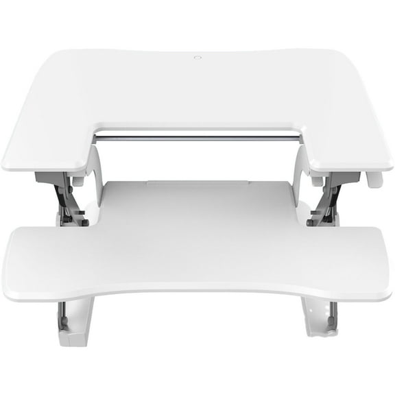Hanover 22-In. Wide White Tabletop Sit or Stand Lift Desk with Adjustable Height for Offices, Schools, and Writing Stations