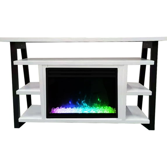 Hanover Industrial Chic 53.1” x 31.7” 1500W Electric Indoor Fireplace