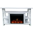 thumbnail image 1 of Hanover 32-In. Industrial Chic Electric Fireplace Heater with Deep Log Display and 5 Flame Colors, White, 1 of 7