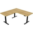 thumbnail image 1 of Hanover 73-In. L-Shaped Sit or Stand Electric Height Adjustable Desk with Triple Motor System, Natural and Black, HSD0452-NAT1, 1 of 6