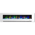 thumbnail image 1 of Hanover 78 In. Wall-Mount Electric Fireplace in White with Multi-Color Flames and Driftwood Log Display, 1 of 8
