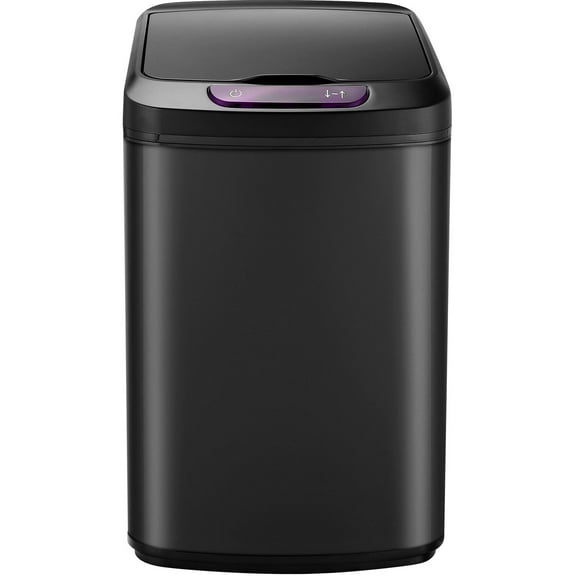Hanover 9-Liter / 2.3-Gallon Trash Can with Sensor Lid in Black