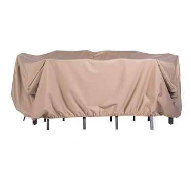 Hanover 94.5" x 71" x 30" Tan Rectangle Patio Furniture Set Cover (7 Pieces)