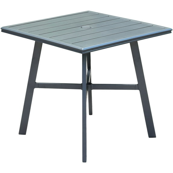 Hanover All-Weather Commercial-Grade Aluminum 30" Square Slat-Top Bistro Table