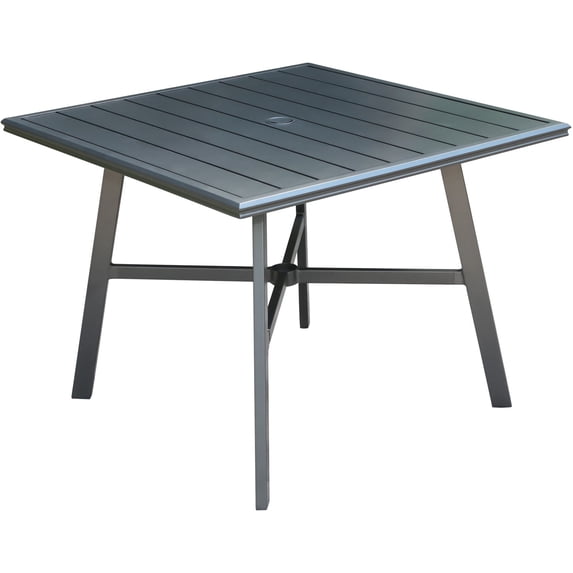 Hanover All-Weather Commercial-Grade Aluminum 38" Square Slat-Top Dining Table