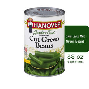 Hanover Blue Lake Cut Green Beans 38 oz, Can - Family Size, Ready to Heat