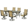 thumbnail image 1 of Hanover Brigantine 7 Piece Coastal Outdoor Dining Table Set, Cast/Tan, 1 of 14