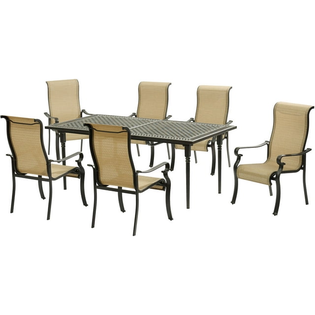 Hanover Brigantine 7-Piece Dining Set with an Expandable Cast-Top Dining Table
