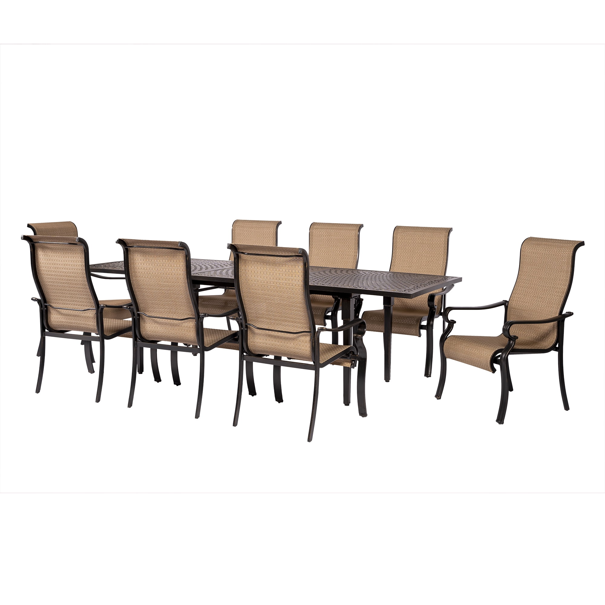 Hanover Brigantine 9-Piece Dining Set with an Expandable Cast-Top Dining Table