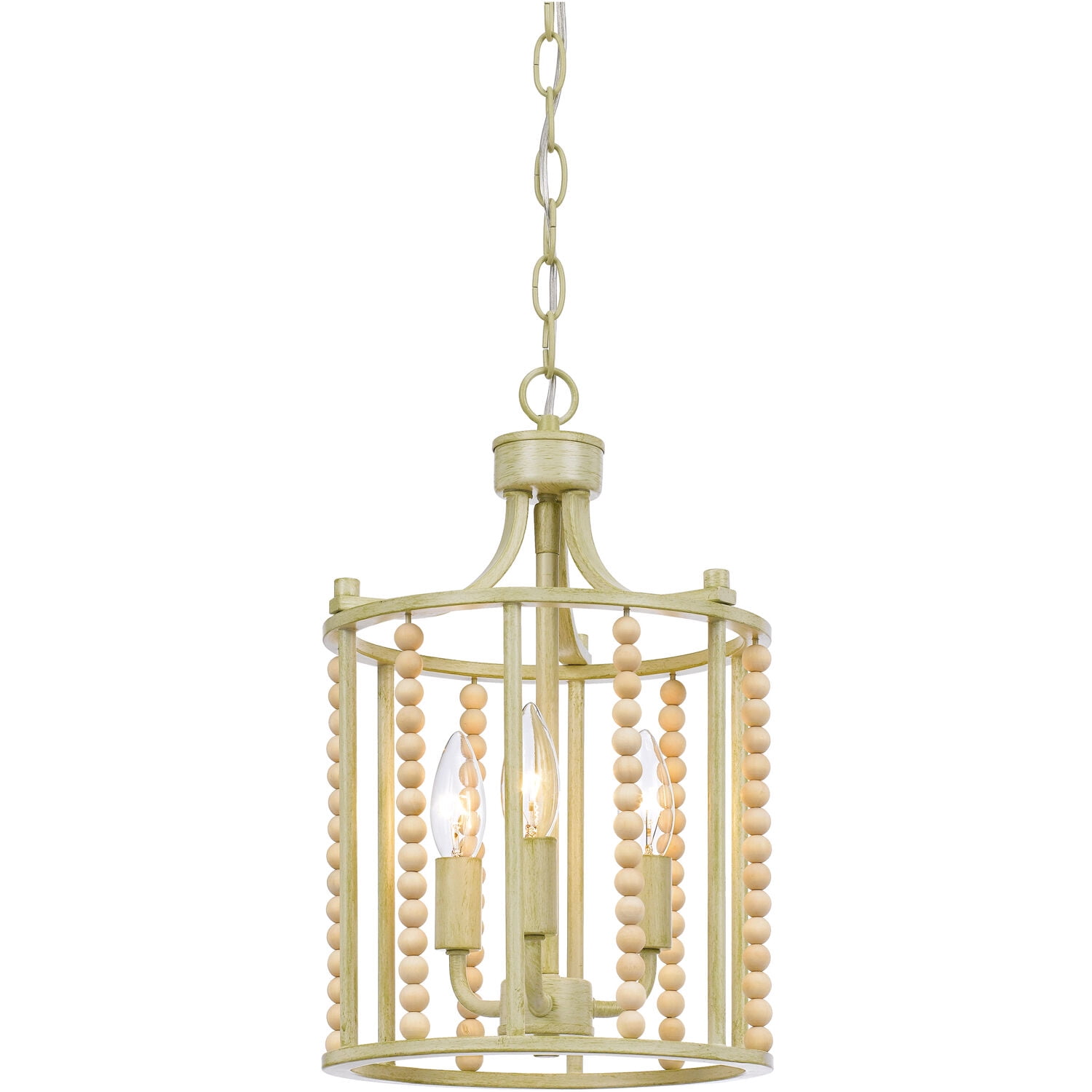 Antique Cream 3-Light Mini Beaded Chandelier
