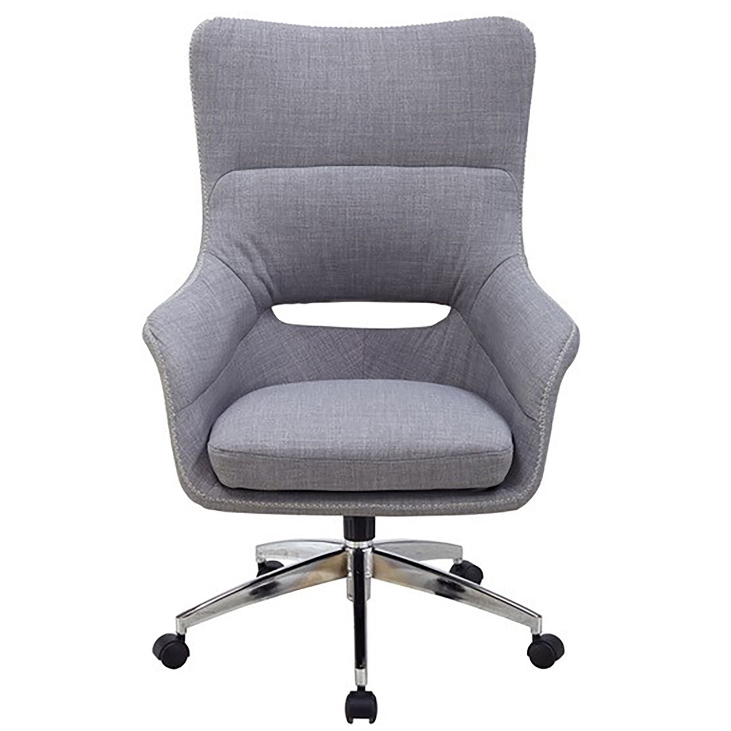 Carlton Executive Wingback Swivel Chair in Gray Fabric