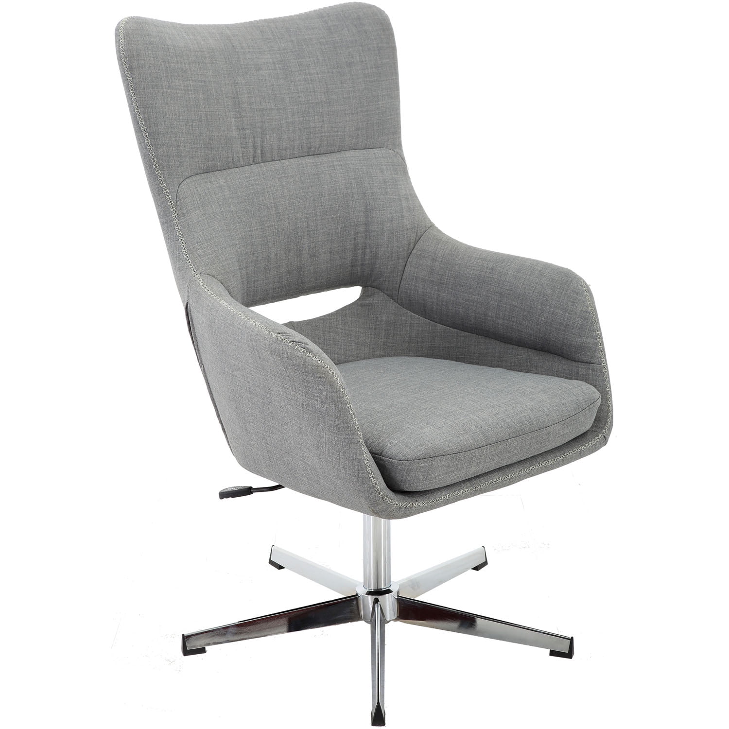 Hanover Carlton Wingback Stationary Office Chair in Gray with