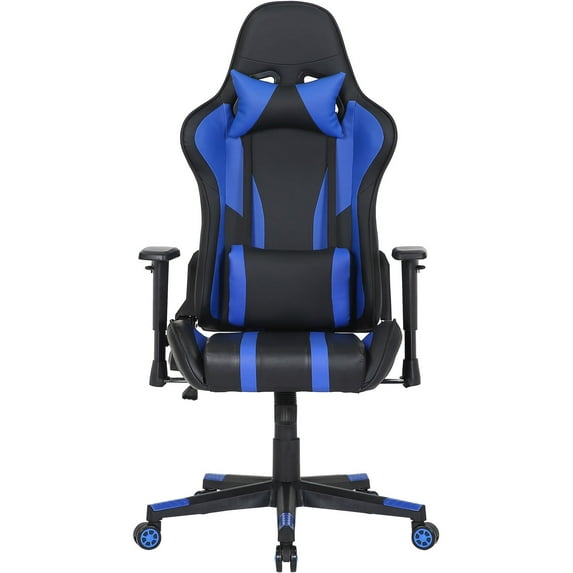 Hanover Commando Blue & Black Ergonomic Racer Gaming Chair | Height Adjustable Gas Lift | Tilt Recline | High Quality Padding | HGC0109
