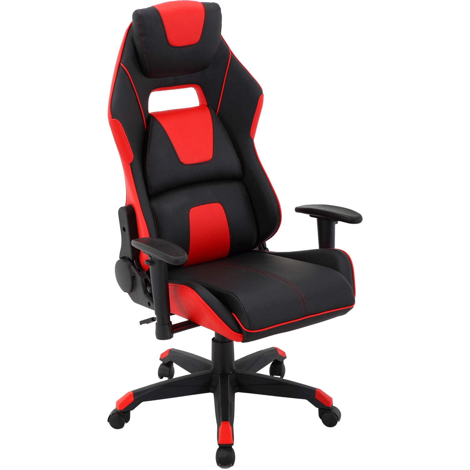 Hanover Commando Ergonomic Gaming Chair in Black and Red with Adjustable Gas Lift Seating and Lumbar Support