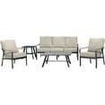 Hanover Cortino 5Piece CommercialGrade Patio Seating Set with 2