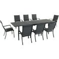 thumbnail image 1 of Hanover Dawson 9-Piece Dining Set with 8 Padded Sling Chairs and an Expandable 40" x 118" Table, 1 of 16