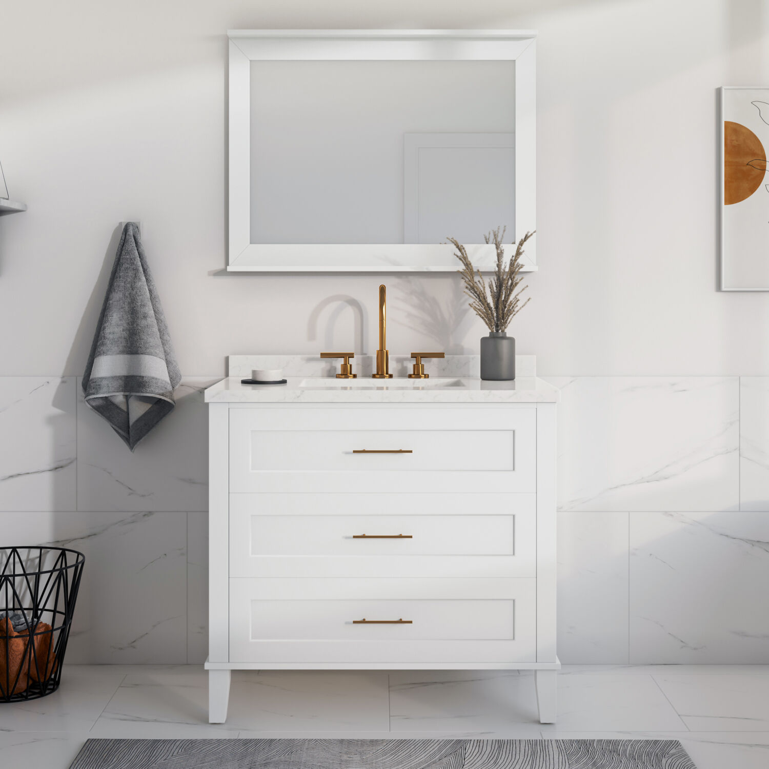 Hanover Delmont 36'' Vanity with Sink Combo for Bathroom