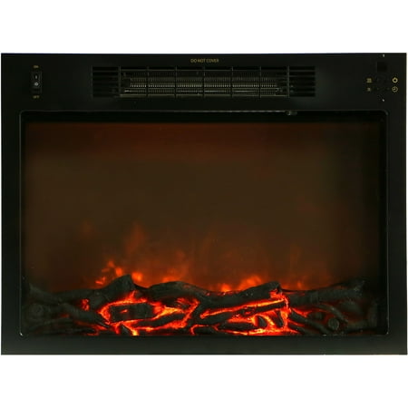 Hanover Drexel 34 In. Electric Fireplace w/ 1500W Log Insert and Cherry Mantel