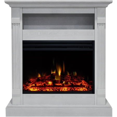 Hanover Drexel 34-Inch Electric Fireplace Heater with White Mantel