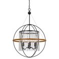 thumbnail image 1 of Hanover Emmilene Black Metal Sphere Pendant Light with Crystal Clear Beading | Rustic Hanging Light Fixture for Kitchen Island, Dining Room, Bar, Living Room | Hardwired | 6 Lights, 1 of 4