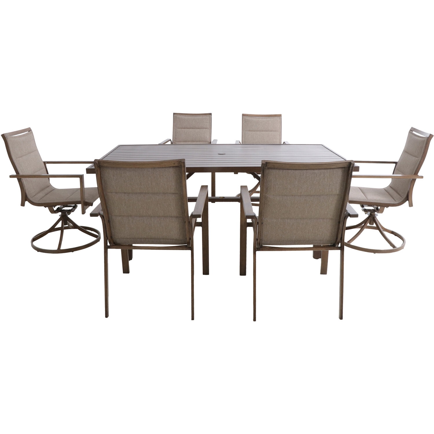 Hanover Fairhope 7-Piece Outdoor Dining Set with 4 Sling Chairs, 2 ...
