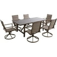 thumbnail image 1 of Hanover Fairhope 7-Piece Outdoor Dining Set with 6 Padded Swivel Rockers and a 28.5 in. Table, Tan, 1 of 14