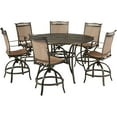 thumbnail image 1 of Hanover Fontana 7-Piece High-Dining Set with 6 Counter-Height Swivel Chairs and a 60-in. Cast-Top Table, 1 of 9