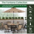 thumbnail image 1 of Hanover Fontana 7-Piece Outdoor Dining Set with 6 Sling Chairs, 60-in. Tile-Top Table, and 9-ft. Umbrella, 1 of 10