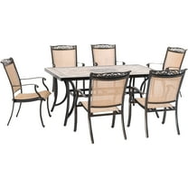 Hanover Fontana 7-Piece Outdoor Dining Set with Tile-Top Table