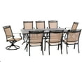 thumbnail image 1 of Hanover Fontana 9-Piece Aluminum Outdoor Dining Set, 42" x 84" Cast-Top Table, 1 of 15