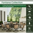 thumbnail image 1 of Hanover Fontana 9-Piece Outdoor Dining Set with 8 Sling Swivel Rockers and a 95-in. x 60-in. Oval Cast-Top Dining Table, 1 of 9