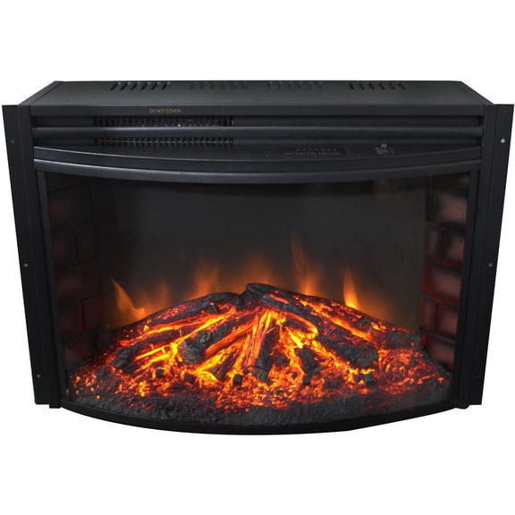 Hanover Glenwood Electric Fireplace Heater with 59-In. White TV Stand, Deep Log Display, Multi-color Flames, and Remote