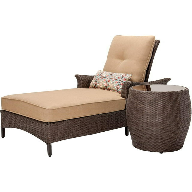 Hanover Gramercy 2-Piece Outdoor Wicker Chaise Lounge Set