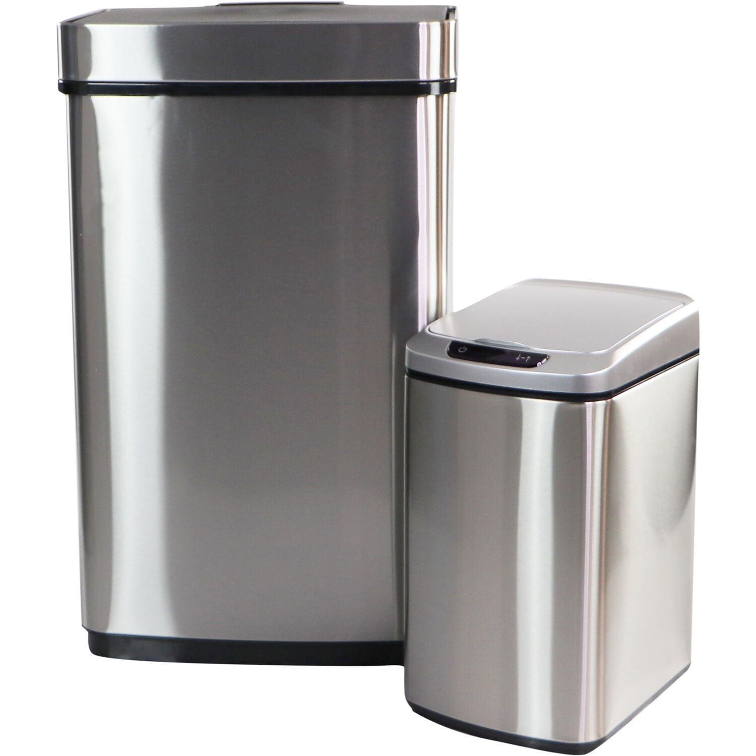 Hanover 12-Liter / 3.1-Gallon Trash Can with Sensor Lid in Stainless Steel - Silver